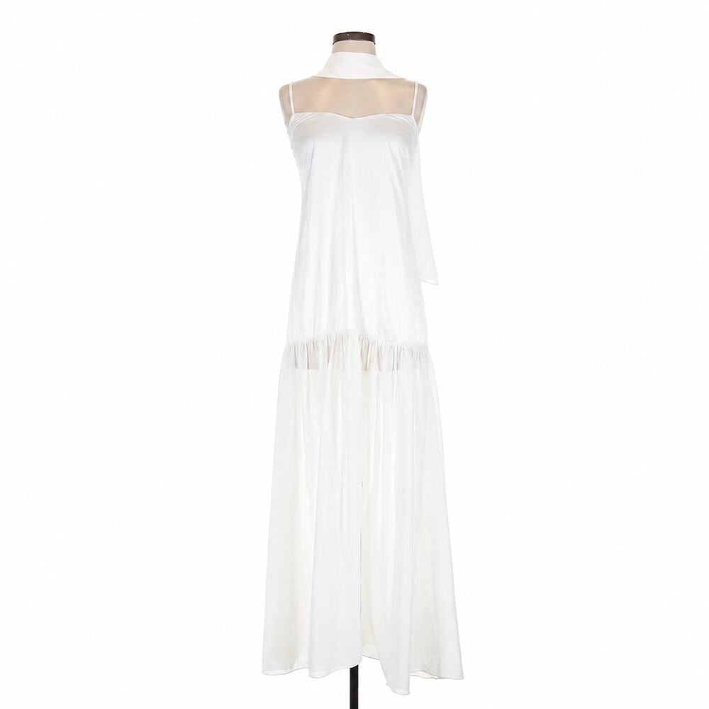 Show Me Your Mumu Dalia Maxi Dress in Ivory Luxe Satin S - Picture 4 of 6